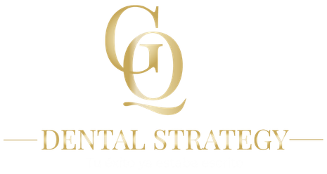 Logo GQDentalStrategy dorado-fondo transparente-texto blanco